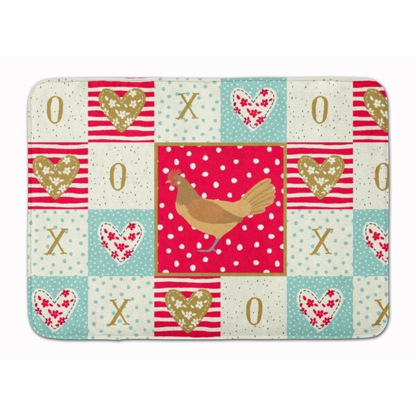 Carolines Treasures 19 x 27 in. Frisian Friesian Chicken Love Machine Washable Memory Foam Mat CK5259RUG - main